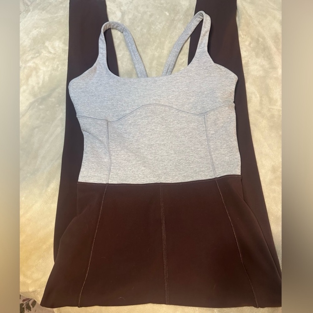 Vuori Gray and Brown Colorblock Jumpsuit
